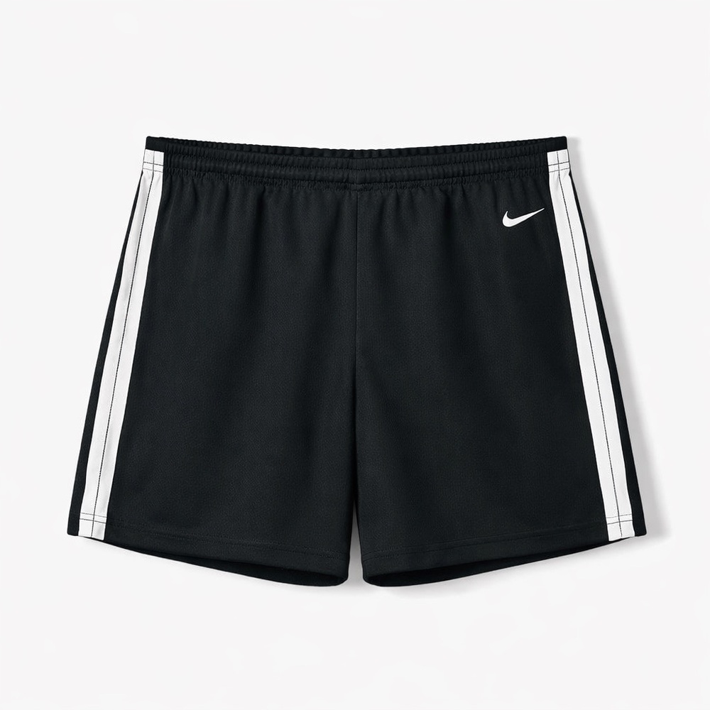 AS-IS Nike Boys Black/White Athletic Shorts - Drawstring Waist - M (10-12).‎
